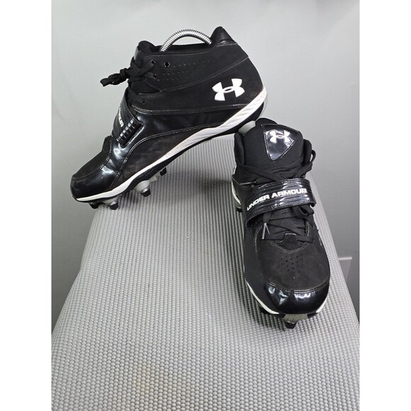 Under Armour Bound Black Athletic Cleats, Suede,‎ Support Strap. Size 11 main image 4